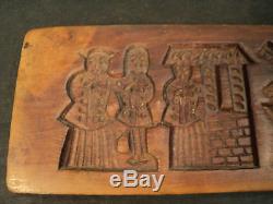 Nice Primitive FOLK ART Carved Wood COOKIE PRESS