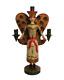Nuremberg Folk Art Angel Wooden Sculpture 16 Antique Repro German Candelabra