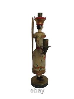 Nuremberg Folk Art Angel Wooden Sculpture 16 Antique Repro German Candelabra