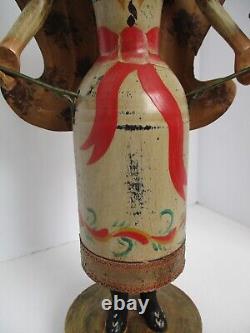 Nuremberg Folk Art Angel Wooden Sculpture 16 Antique Repro German Candelabra