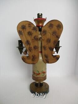 Nuremberg Folk Art Angel Wooden Sculpture 16 Antique Repro German Candelabra