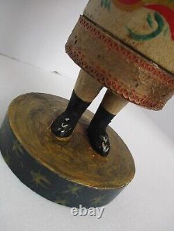 Nuremberg Folk Art Angel Wooden Sculpture 16 Antique Repro German Candelabra