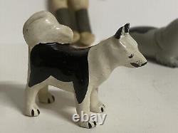 OLD Northwest coast Eskimo Doll Animals Set Hand carve wooden sculpture folk Art