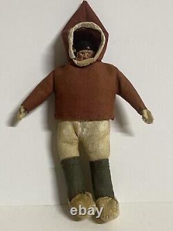 OLD Northwest coast Eskimo Doll Animals Set Hand carve wooden sculpture folk Art