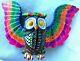 Owl Large Colorful Alebrije Hand Crafted Wood Carving Oaxacan Folk Art Oaxaca
