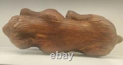 Oak carved wooden cat kitty kitten old Antique folk art Victorian high style era