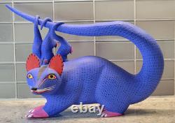 Oaxacan Folk Art Wood Carving Autor Moises Jimenez? Mother Opossum & Babies