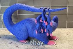 Oaxacan Folk Art Wood Carving Autor Moises Jimenez? Mother Opossum & Babies