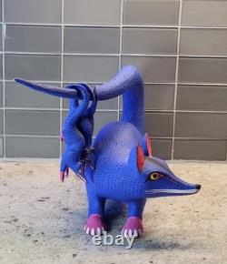 Oaxacan Folk Art Wood Carving Autor Moises Jimenez? Mother Opossum & Babies