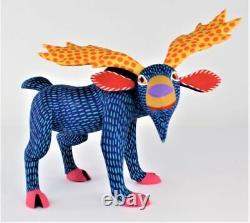 Oaxacan Wood Carving Armando Jimenez Blue Moose Oaxaca Mexican Folk Art Alebrije