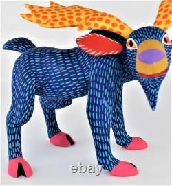 Oaxacan Wood Carving Armando Jimenez Blue Moose Oaxaca Mexican Folk Art Alebrije