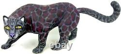 Oaxacan Wood Carving Black Panther Eleazar Morales Mexican Folk Art Alebrije