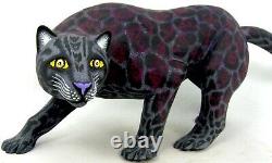 Oaxacan Wood Carving Black Panther Eleazar Morales Mexican Folk Art Alebrije