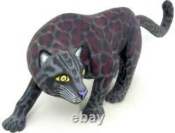 Oaxacan Wood Carving Black Panther Eleazar Morales Mexican Folk Art Alebrije