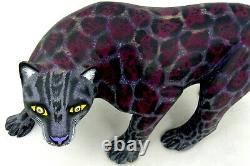 Oaxacan Wood Carving Black Panther Eleazar Morales Mexican Folk Art Alebrije