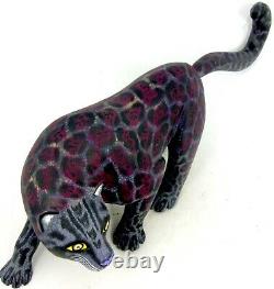 Oaxacan Wood Carving Black Panther Eleazar Morales Mexican Folk Art Alebrije