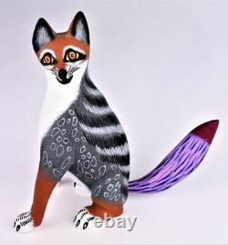 Oaxacan Wood Carving Eleazar Morales Coyote Fox Mexican Folk Art Alebrije Mexico