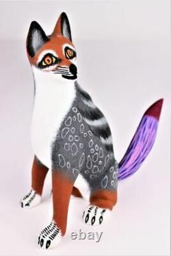 Oaxacan Wood Carving Eleazar Morales Coyote Fox Mexican Folk Art Alebrije Mexico