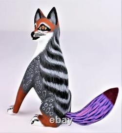 Oaxacan Wood Carving Eleazar Morales Coyote Fox Mexican Folk Art Alebrije Mexico