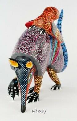 Oaxacan Wood Carving Mario Castellanos Armadillo Oaxaca Mexico Folk Art Alebrije