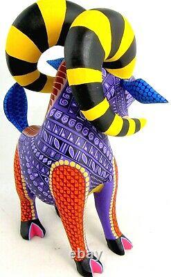 Oaxacan Wood Carving Ram Lauro Ramirez Mexican Folk Art Alebrije