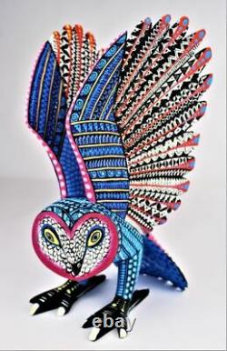 Oaxacan Wood Carving Reina Ramirez Large Owl Oaxaca Mexican Folk Art Alebrije