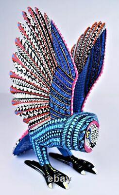 Oaxacan Wood Carving Reina Ramirez Large Owl Oaxaca Mexican Folk Art Alebrije