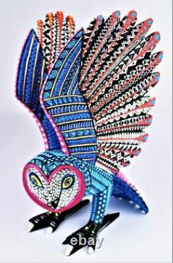 Oaxacan Wood Carving Reina Ramirez Large Owl Oaxaca Mexican Folk Art Alebrije