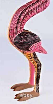Oaxacan Wood Carving Saul Aragon Flamingo Bird Oaxaca Mexican Folk Art Alebrije