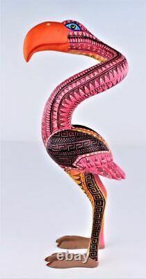 Oaxacan Wood Carving Saul Aragon Flamingo Bird Oaxaca Mexican Folk Art Alebrije