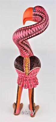 Oaxacan Wood Carving Saul Aragon Flamingo Bird Oaxaca Mexican Folk Art Alebrije