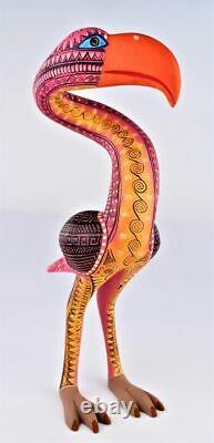 Oaxacan Wood Carving Saul Aragon Flamingo Bird Oaxaca Mexican Folk Art Alebrije