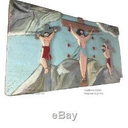 Old African American Folk Art, Crucifixion, Arkansas, Religious Carving Relief