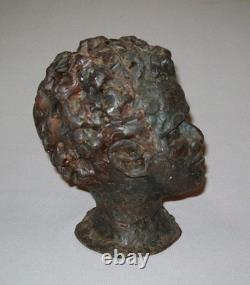 Old Antique Vtg 19th C 1800s Folk Art Hand Carved Wax Beeswax Mans Bust Figure