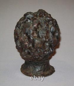 Old Antique Vtg 19th C 1800s Folk Art Hand Carved Wax Beeswax Mans Bust Figure