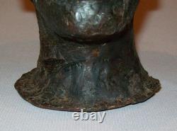 Old Antique Vtg 19th C 1800s Folk Art Hand Carved Wax Beeswax Mans Bust Figure