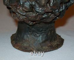 Old Antique Vtg 19th C 1800s Folk Art Hand Carved Wax Beeswax Mans Bust Figure