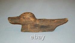 Old Antique Vtg 19th C 1800s Small Folk Art Carved Wooden Duck or Bird Figure