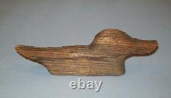 Old Antique Vtg 19th C 1800s Small Folk Art Carved Wooden Duck or Bird Figure