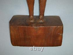 Old Antique Vtg C 1900s Stunning Folk Art Hand Carved Woman Figure Great Surface