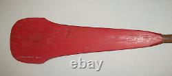 Old Antique Vtg Ca 1900s Folk Art Carved Wooden Camp Paddle Original Red Paint