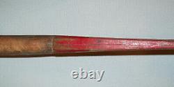 Old Antique Vtg Ca 1900s Folk Art Carved Wooden Camp Paddle Original Red Paint