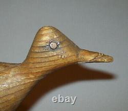 Old Antique Vtg Ca 1920s Folk Art Carved Bird Figure of a Roadrunner Very Nice