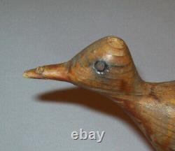 Old Antique Vtg Ca 1920s Folk Art Carved Bird Figure of a Roadrunner Very Nice