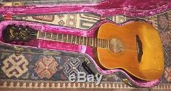 Old Harmony Sovereign Folk Art Pegasus Carved Top Guitar with Beat Lifton Case
