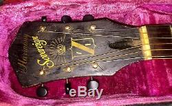 Old Harmony Sovereign Folk Art Pegasus Carved Top Guitar with Beat Lifton Case