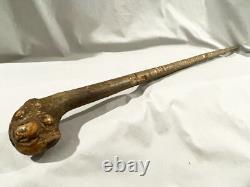 Old Irish Shillelagh Style Carved Folk Art Walking Stick Cane
