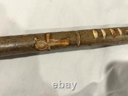 Old Irish Shillelagh Style Carved Folk Art Walking Stick Cane