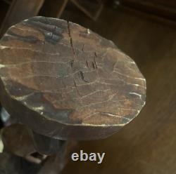 Old, Rare Hand Carved Wooden Haitian Statue Tobacco Sickle Mcm Folk Art 25