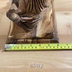 Olive Wood Statue Miracle Of The Fishermen Hand Carved Sculpture Folk Art Signed